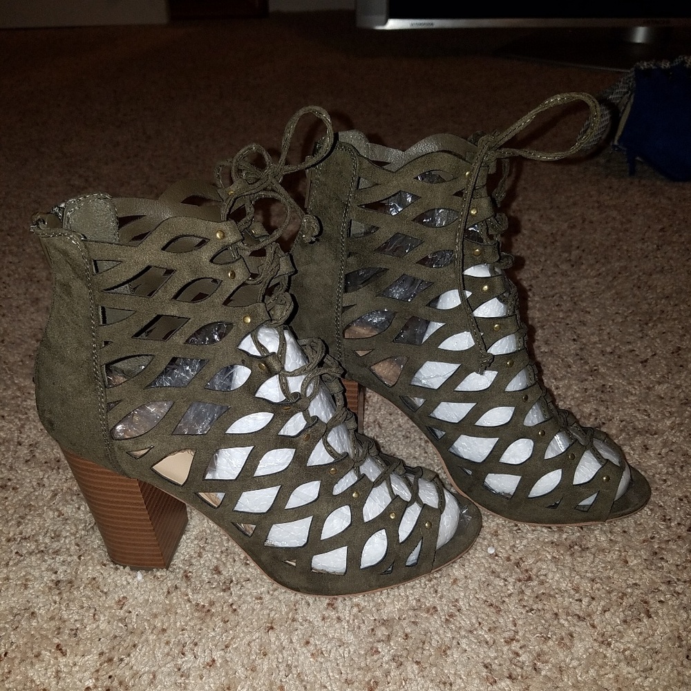 Olive green Lace Up Sandals